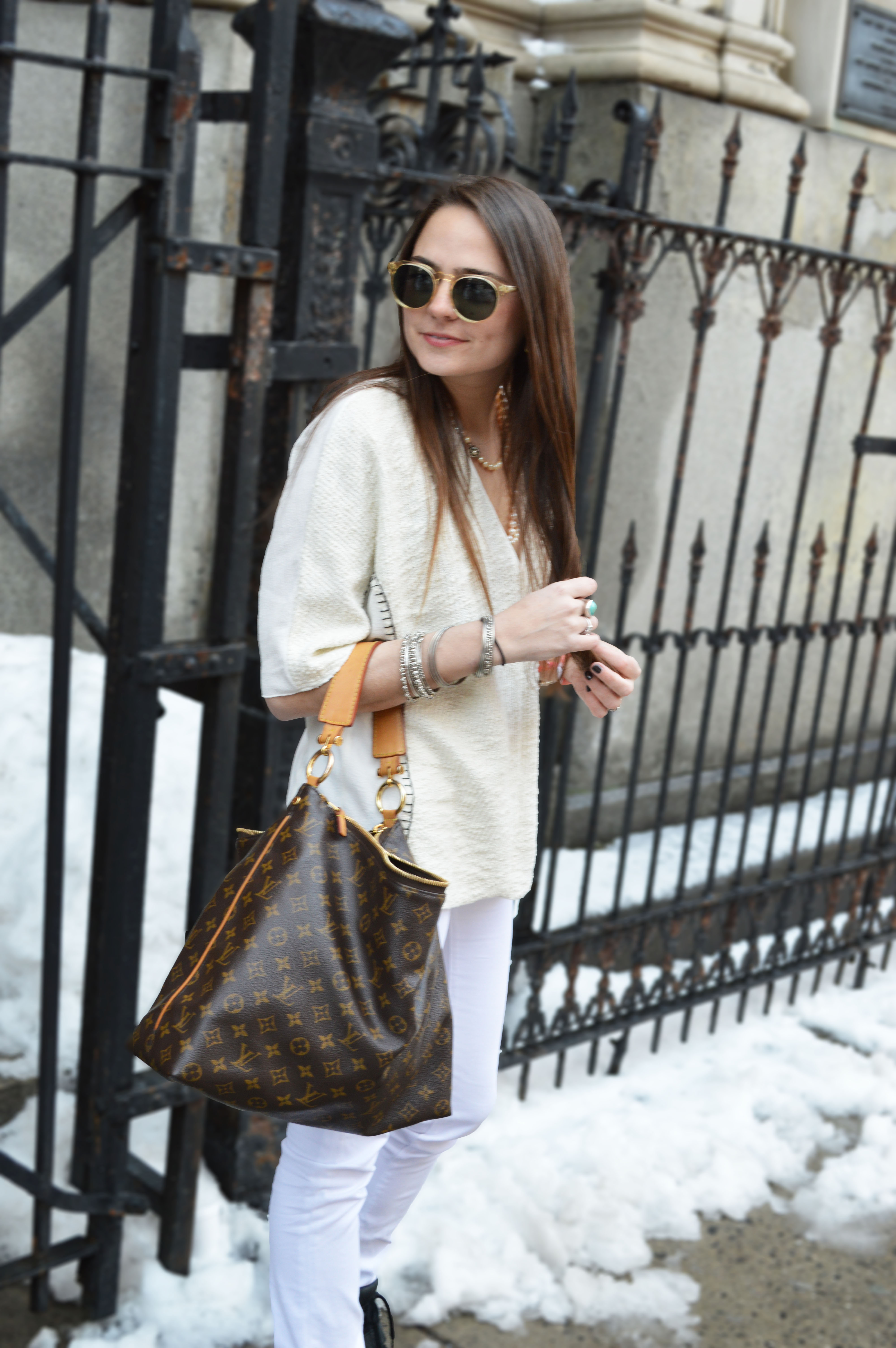 cream on white on snowy nyc  the crystal press fashion blog