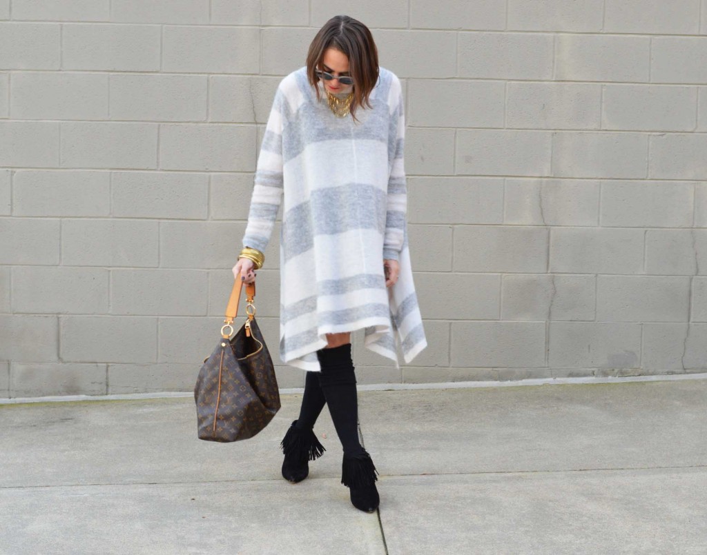 Knee Highs and Sweater Dress