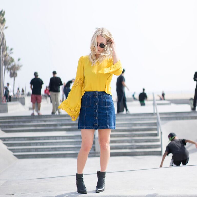 topshop denim skirt