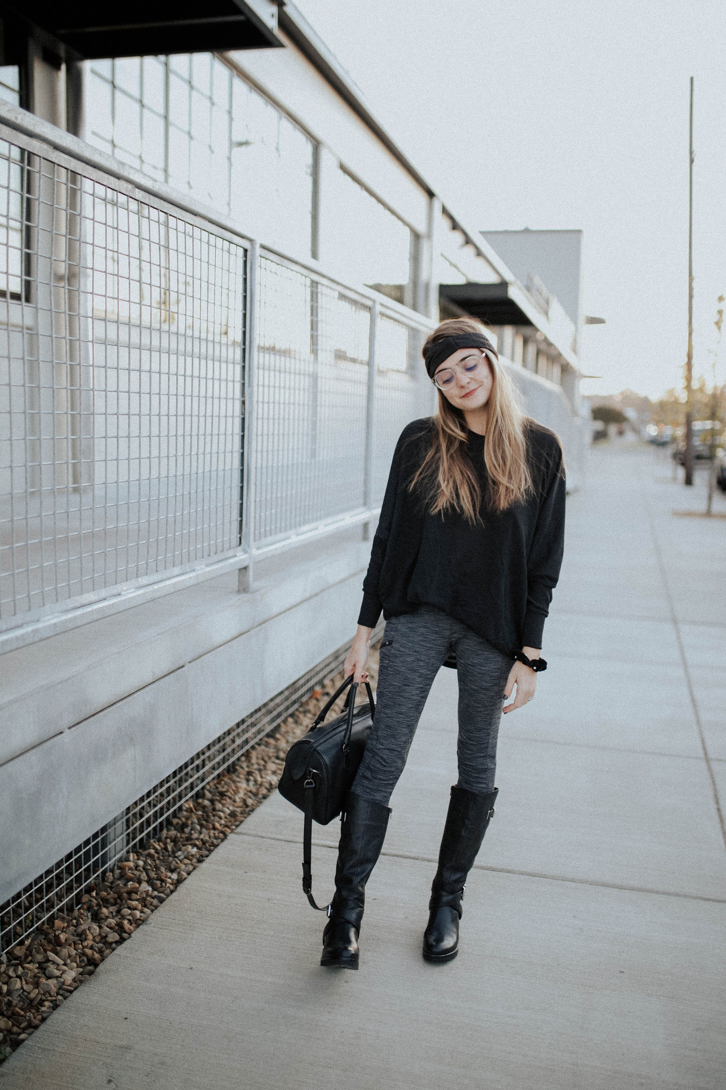 black sweater boots