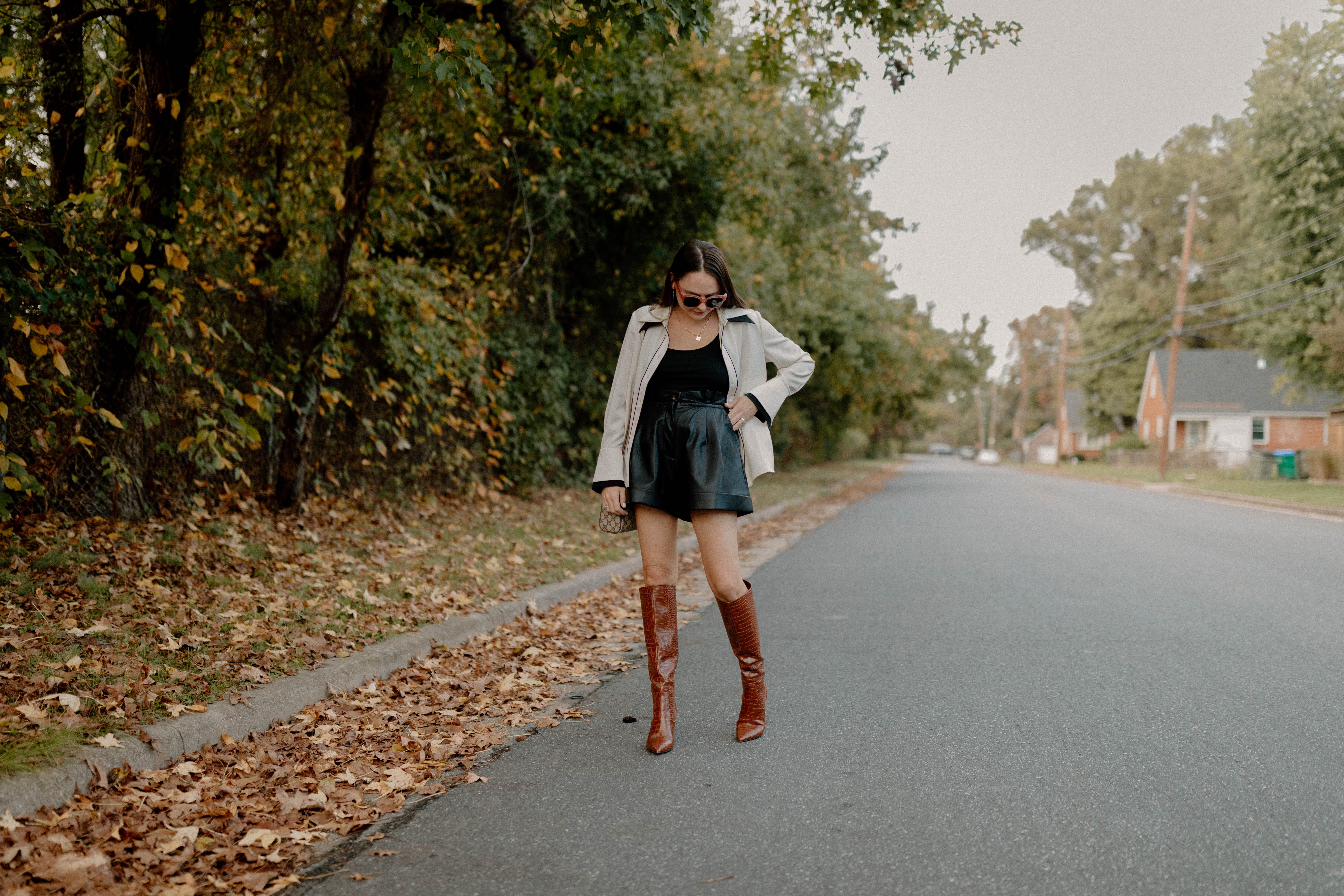 How To Style Faux Leather Shorts