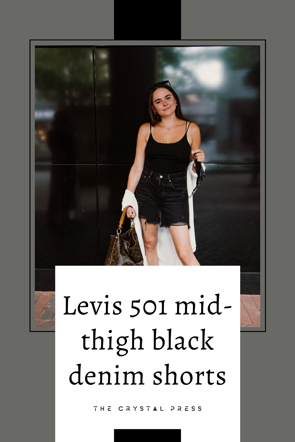 levis 501 black denim shorts (2)