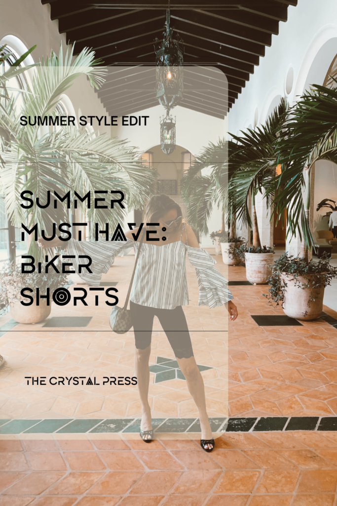 the crystal press biker shorts